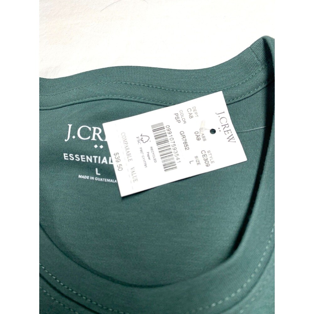 J. Crew Factory Essential Crewneck Short Sleeve Tee Shirt Sz L Earthy Green NWT - Picture 8 of 8